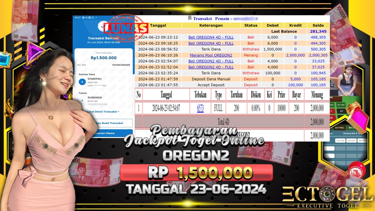 BUKTI JACKPOT TOGEL POOL OREGON 2 TERPERCAYA DI INDONESIA