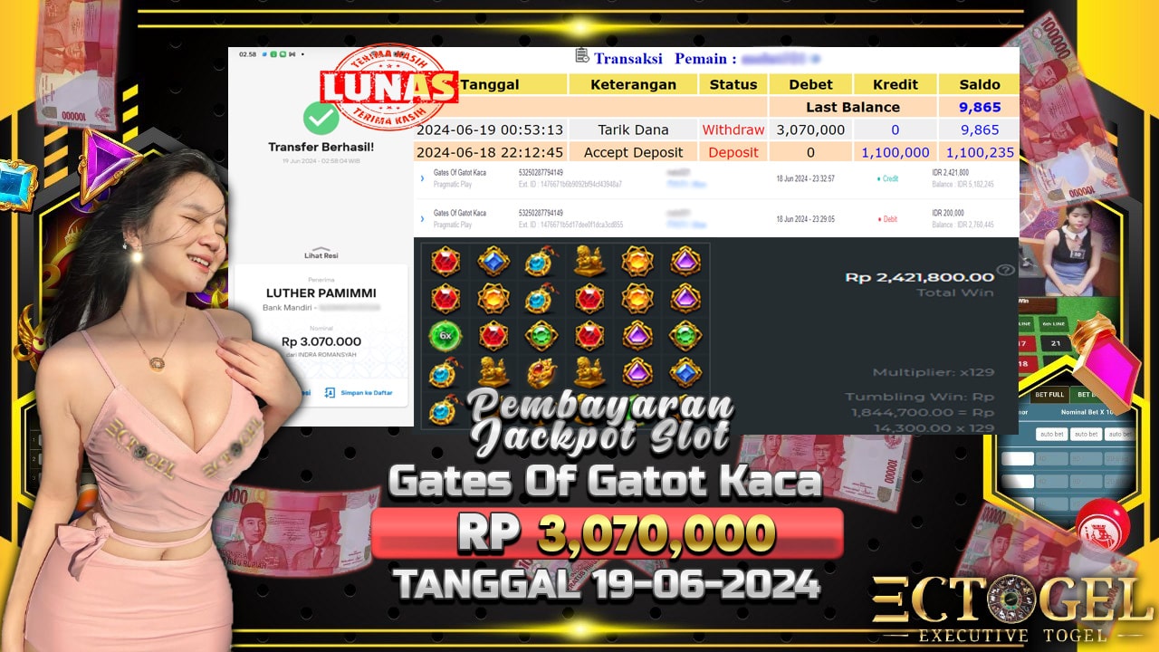 BUKTI JACKPOT SLOT GATES OF GATOT KACA TERPERCAYA DI INDONESIA TGL 19-06-2024