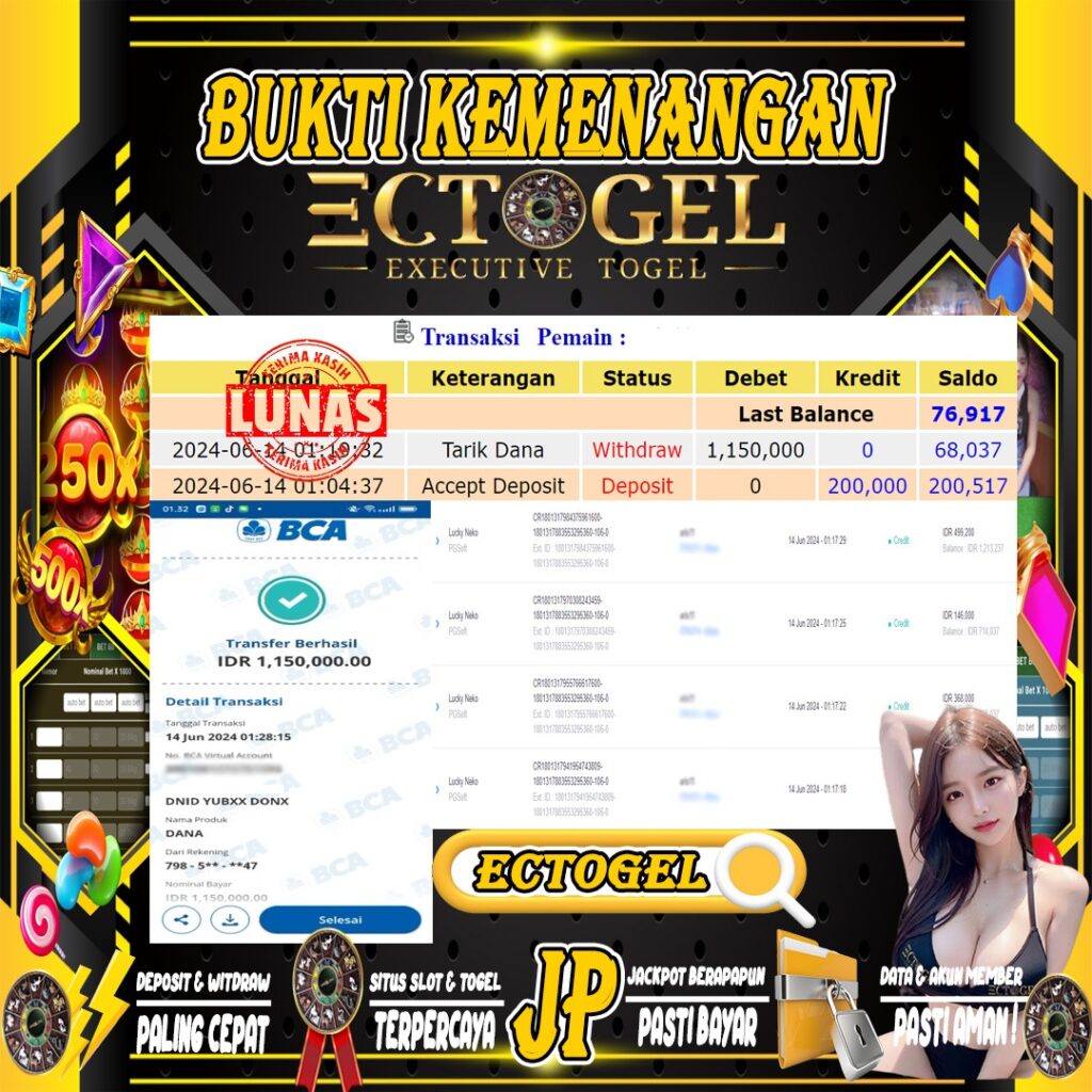 BUKTI JACKPOT SLOT LUCKY NEKO TERPERCAYA DI INDONESIA TGL 14-06-2024